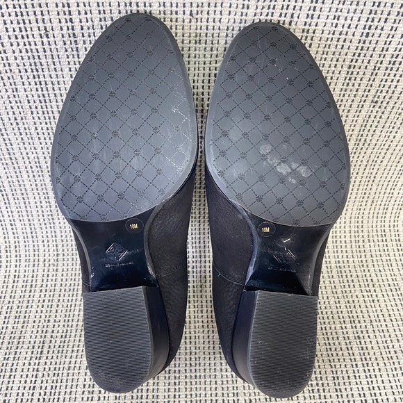 Antonio Melani Black Leather Ankle Booties Sz 10 Heel Minimalist Western Basics - Picture 8 of 10